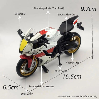 1:12 Yamaha YZF-R1M Alloy Motorcycle Model