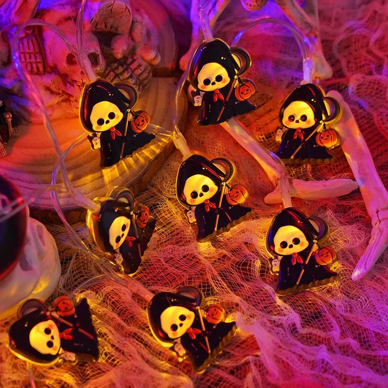 Halloween LED String Lights – Spooky Pumpkin & Ghost Fairy Lights for Indoor/Outdoor Decoration