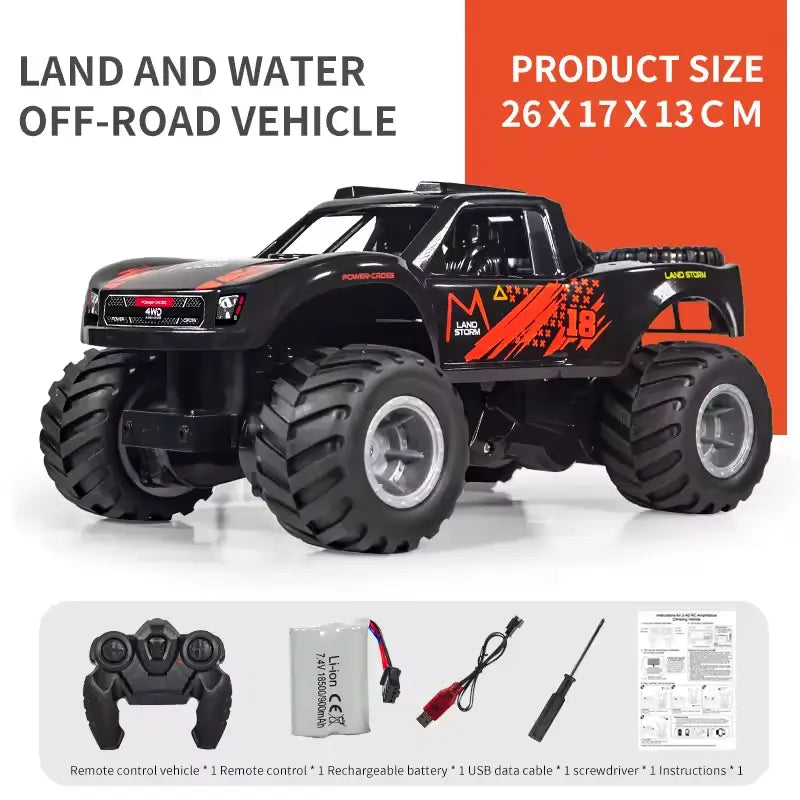 Hydro-Crusher: All-Terrain Amphibious 4WD Monster Truck