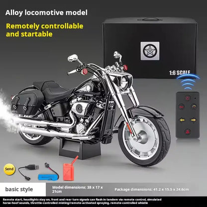 1:6 Retro American Cruiser RC Motorcycle - Real Spray & Sound Edition