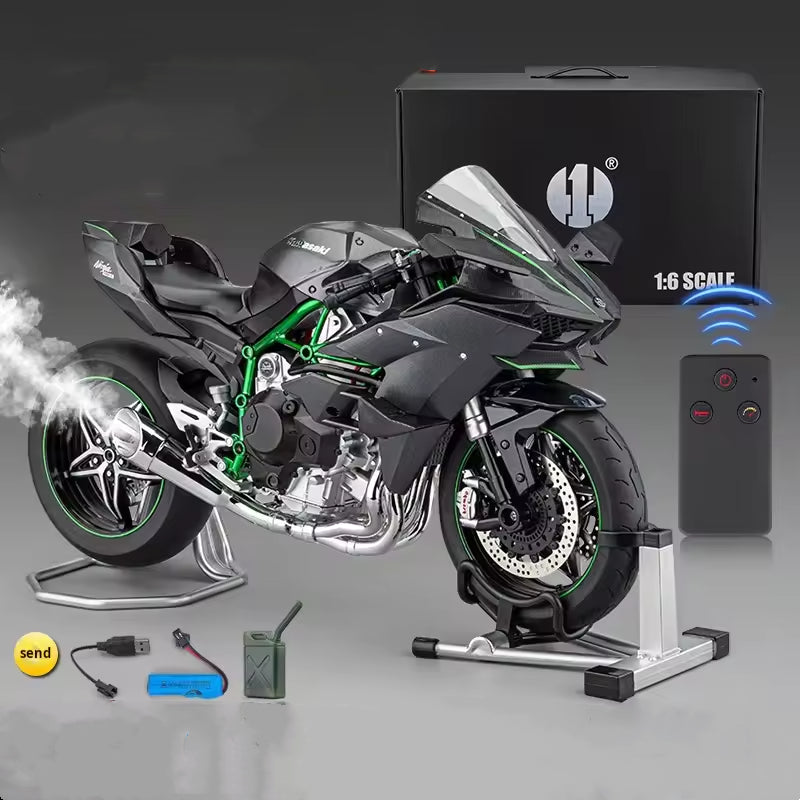 1:6 Kawasaki Ninja H2/H2R RC Model - Engine Start & Exhaust Spray