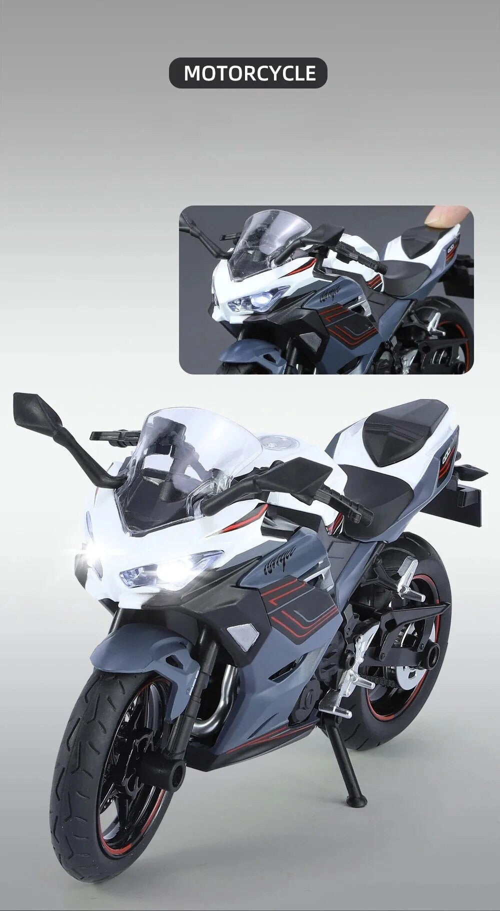 1:12 Kawasaki Ninja 400 Alloy Motorcycle Model Diecast Toy
