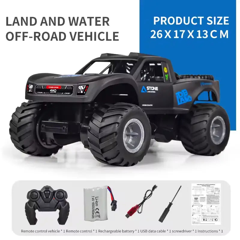 Hydro-Crusher: All-Terrain Amphibious 4WD Monster Truck
