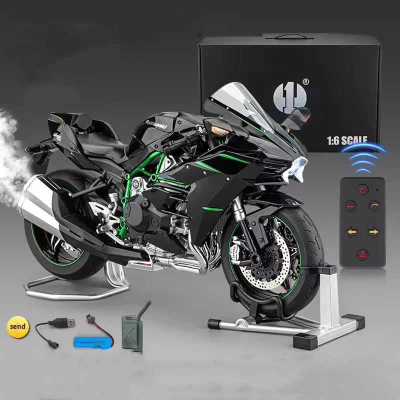 1:6 Kawasaki Ninja H2/H2R RC Model - Engine Start & Exhaust Spray