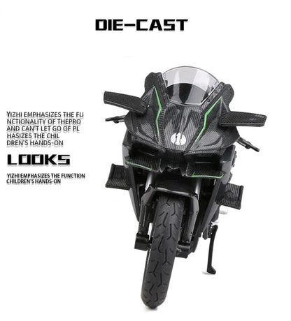 1:12 Kawasaki H2R Alloy Racing Motorcycle (with light & sound)