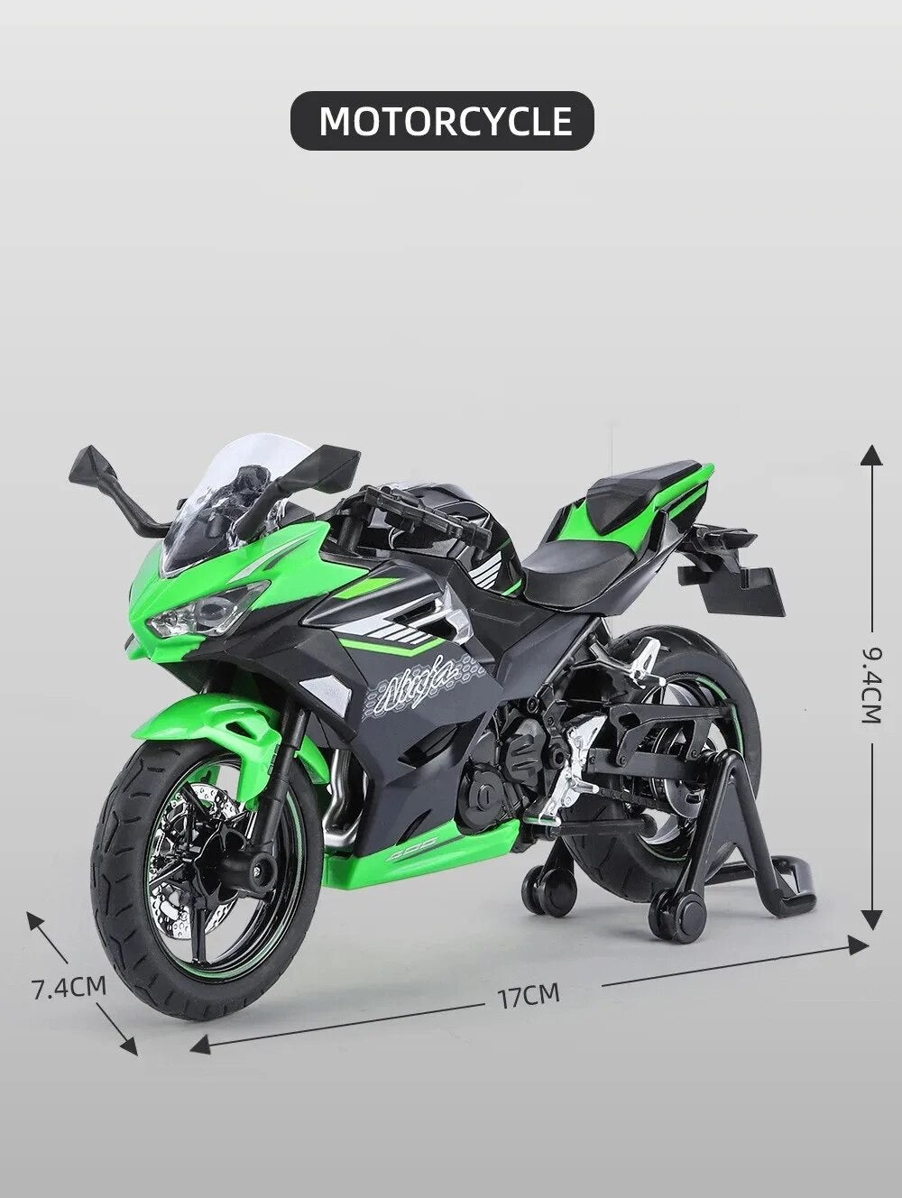 1:12 Kawasaki Ninja 400 Alloy Motorcycle Model Diecast Toy