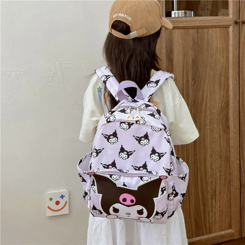 27x34cm Kawaii Kitty Cat Cinaroll Mylody Kuro Cartoon Book Bag Student Backpack High Capacity Shoulder Bag Gift