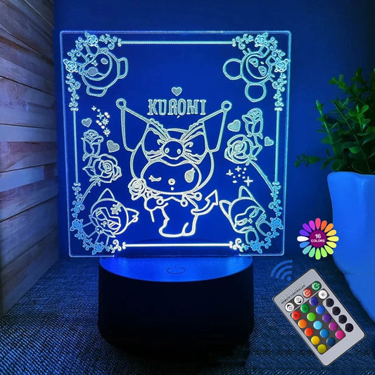 Children's Night Light 3D Illusion Night Light 16 Colors Remote Control Color Changing Room Decoration Gift Children's Christmas Gift Open in