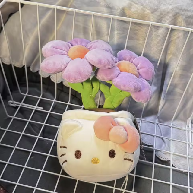 HelloKitty 23cm potted flower decoration doll girl gift