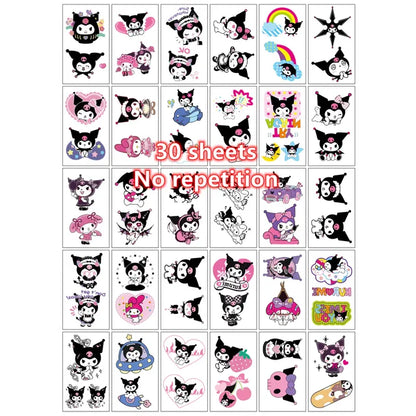 Kitty Cat Tattoo Sticker Kuro Mylody Tattoos Cinaroll Stickers Decor Temporary Waterproof Art Tattoo